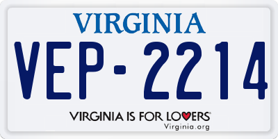 VA license plate VEP2214
