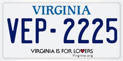 VA license plate VEP2225