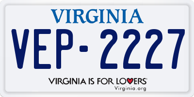 VA license plate VEP2227