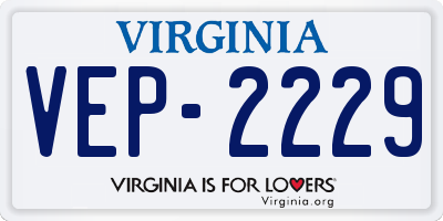 VA license plate VEP2229