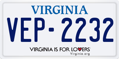 VA license plate VEP2232