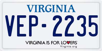VA license plate VEP2235