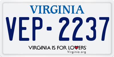 VA license plate VEP2237
