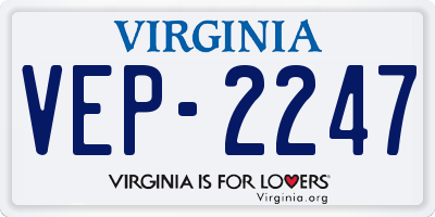 VA license plate VEP2247