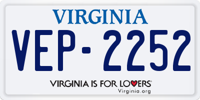 VA license plate VEP2252