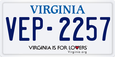VA license plate VEP2257