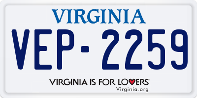 VA license plate VEP2259