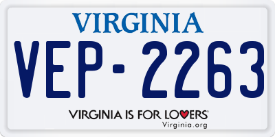 VA license plate VEP2263