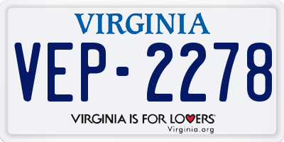 VA license plate VEP2278