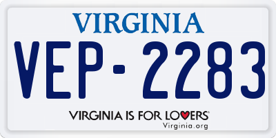 VA license plate VEP2283