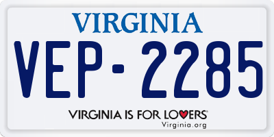 VA license plate VEP2285