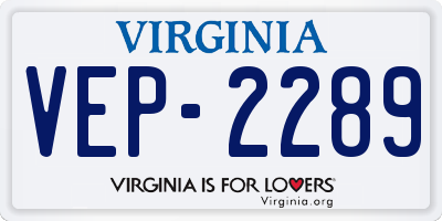 VA license plate VEP2289