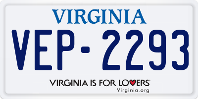 VA license plate VEP2293