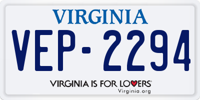 VA license plate VEP2294