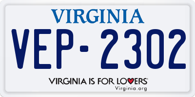 VA license plate VEP2302