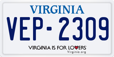 VA license plate VEP2309