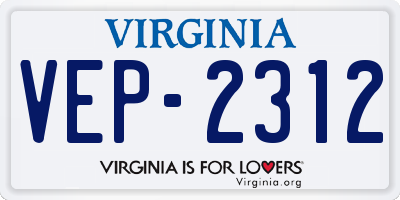 VA license plate VEP2312