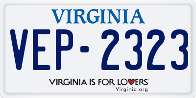 VA license plate VEP2323