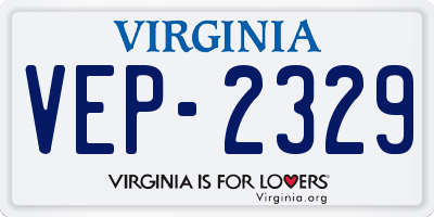 VA license plate VEP2329