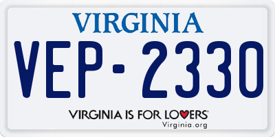 VA license plate VEP2330