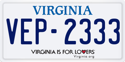 VA license plate VEP2333