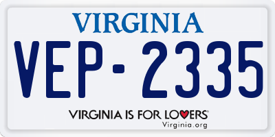VA license plate VEP2335