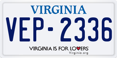 VA license plate VEP2336