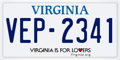 VA license plate VEP2341