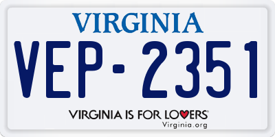 VA license plate VEP2351