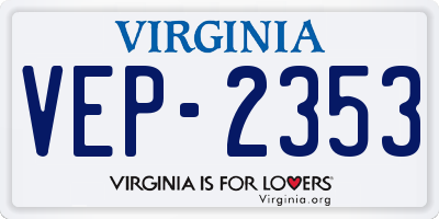 VA license plate VEP2353