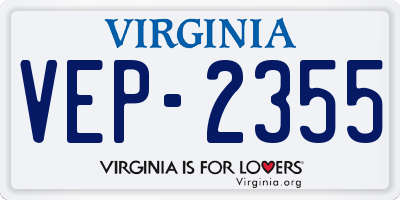 VA license plate VEP2355