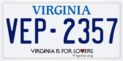 VA license plate VEP2357
