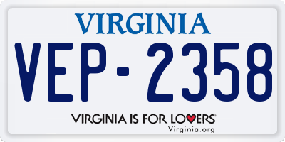 VA license plate VEP2358