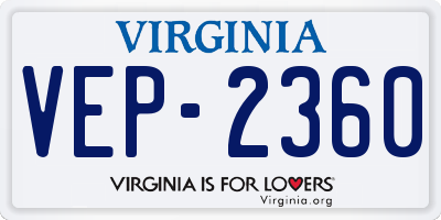 VA license plate VEP2360