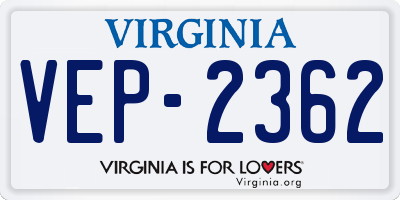 VA license plate VEP2362