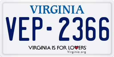 VA license plate VEP2366