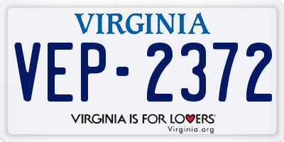 VA license plate VEP2372