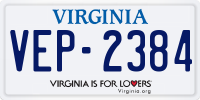 VA license plate VEP2384