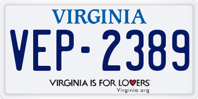 VA license plate VEP2389