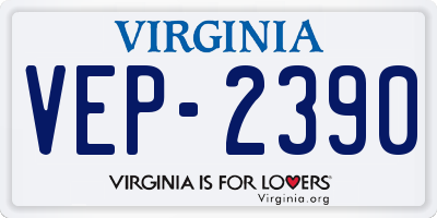 VA license plate VEP2390