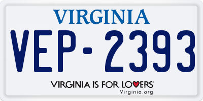 VA license plate VEP2393