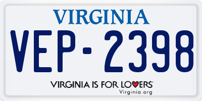 VA license plate VEP2398