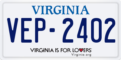 VA license plate VEP2402