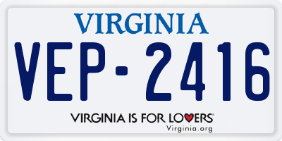 VA license plate VEP2416