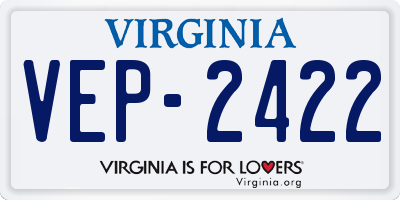 VA license plate VEP2422