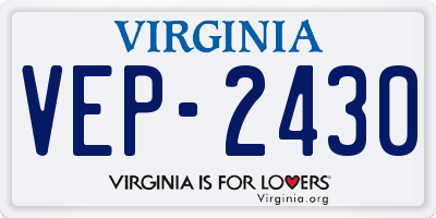 VA license plate VEP2430