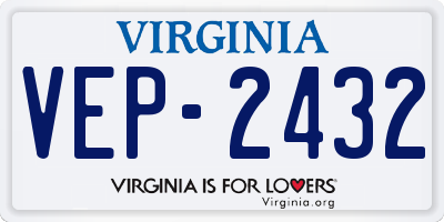 VA license plate VEP2432