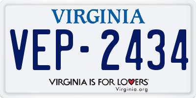 VA license plate VEP2434