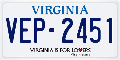 VA license plate VEP2451