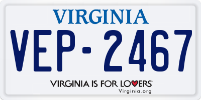 VA license plate VEP2467